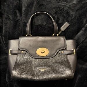 Vintage Coach Black Leather Women's Bag